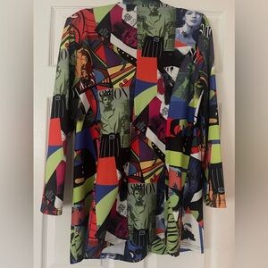 SHEIN Colorful, multi printed, 80’s style long sleeve Size:L ladies blazer